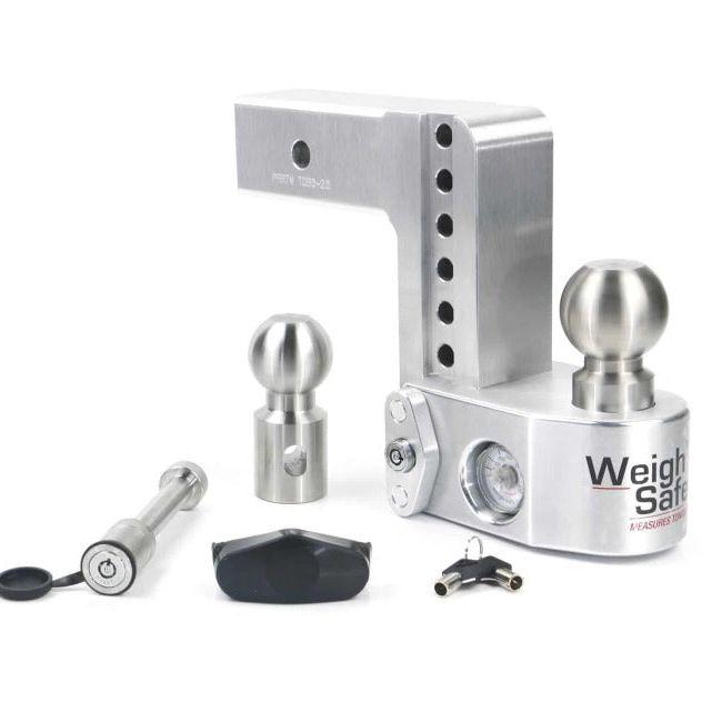 Weigh Safe 6in Drop Hitch w/Built-in Scale & 2.5in Shank (10K/18.5K GTWR) w/WS05 - Aluminum