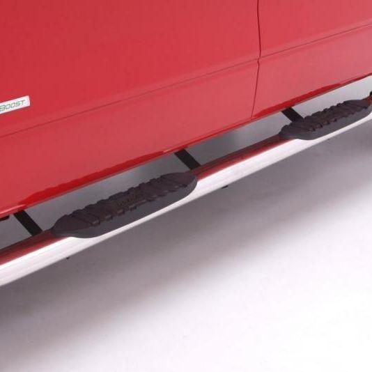 Lund 07-17 Chevy Silverado 1500 Crew Cab 5in. Curved Oval SS Nerf Bars - Polished