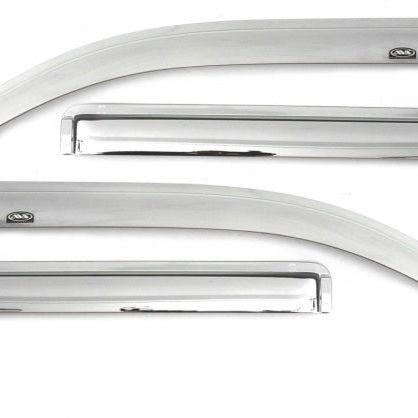 AVS 09-13 Nissan Rogue Ventvisor Outside Mount Front & Rear Window Deflectors 4pc - Chrome