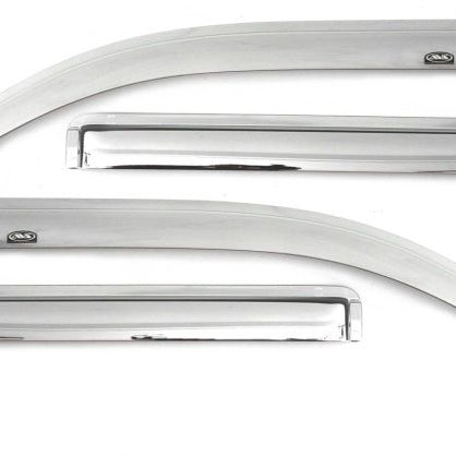 AVS 15-18 Chevy Colorado Crew Cab Ventvisor Front & Rear Window Deflectors 4pc - Chrome