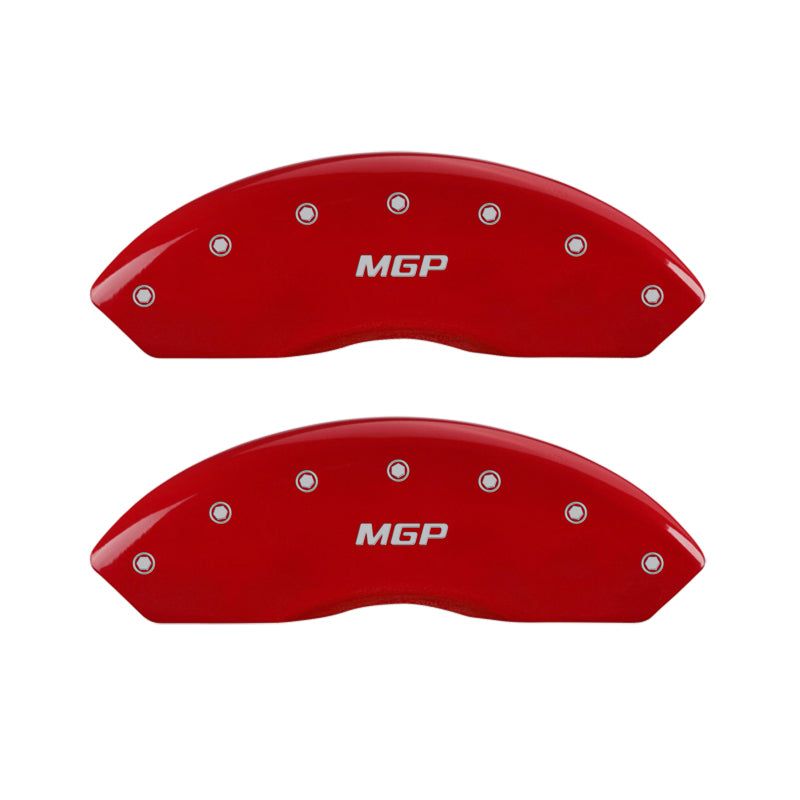 MGP 4 Caliper Covers Engraved Front RAM Engraved Rear RAMHEAD Red finish silver ch
