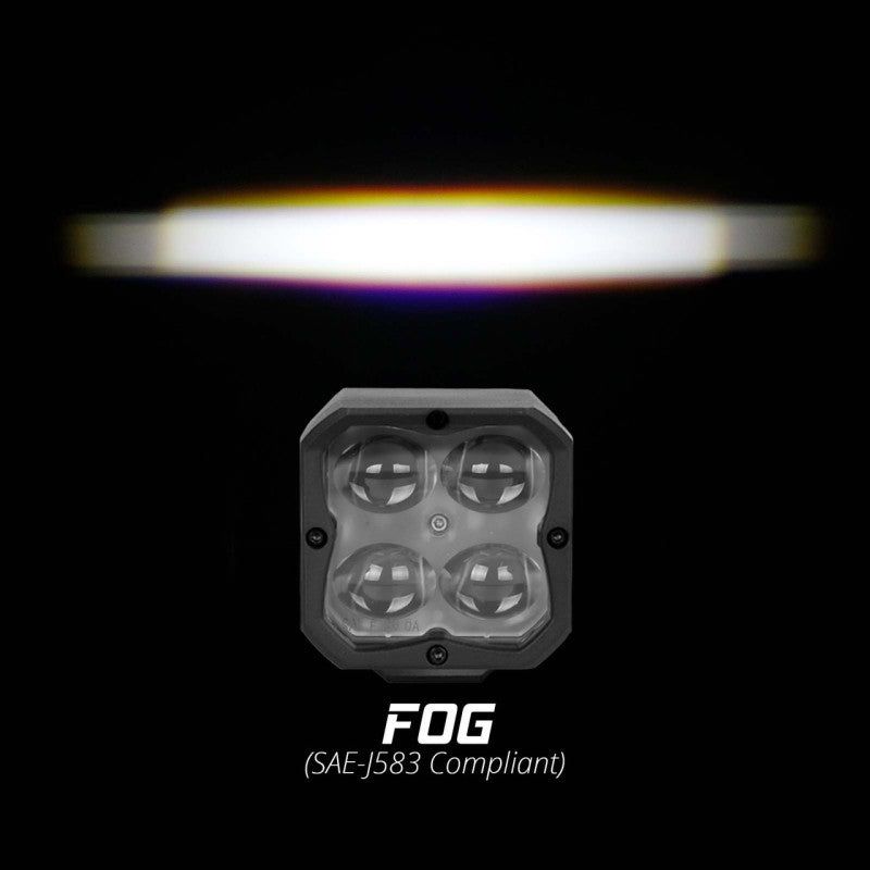 XK Glow XKchrome 20w LED Cube Light w/ RGB Accent Light - Fog Beam - SMINKpower Performance Parts XKGXK065001-FO XKGLOW