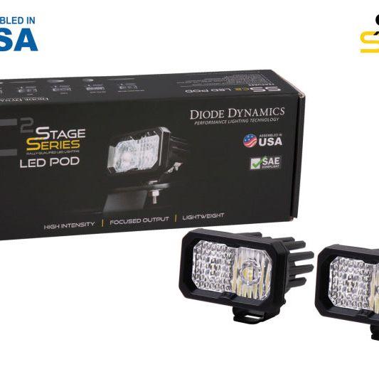 Diode Dynamics Stage Series 2 In LED Pod Pro - White Combo Standard ABL (Pair)