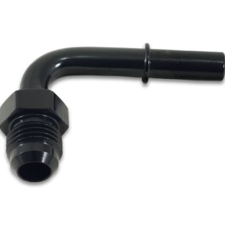 Vibrant 90 Degree Aluminum AN to Male Quick Connect Fitting -8AN - 0.375in Barb Size