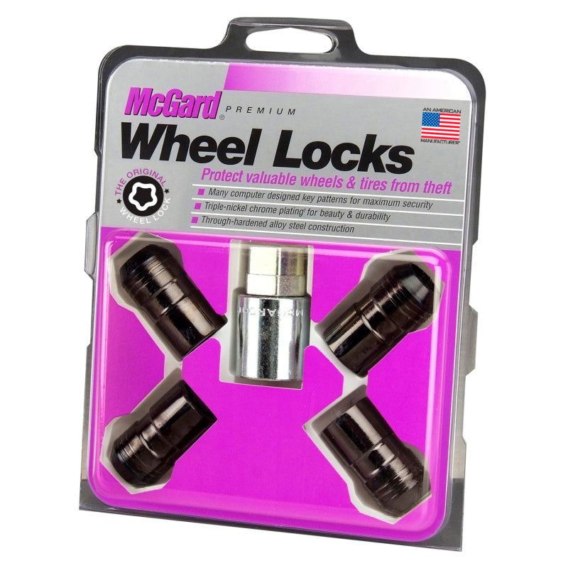 McGard Wheel Lock Nut Set - 4pk. (Cone Seat) M14X1.5 / 21mm & 22mm Dual Hex / 1.639in. L - Black-Lug Nuts-McGard-MCG24216-SMINKpower Performance Parts