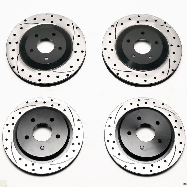 Wilwood Rotor Kit Front/Rear-Dimpled/Slotted 97-04 Corvette C5 All/ 05-13 C6 Base-Brake Rotors - 2 Piece-Wilwood-WIL140-9336-D-SMINKpower Performance Parts