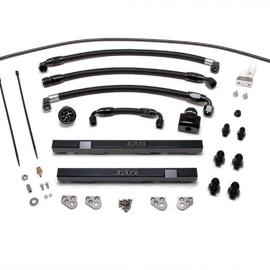 AMS Performance 2009+ Nissan GT-R R35 Alpha Fuel Rail Kit w/Regulator - Black