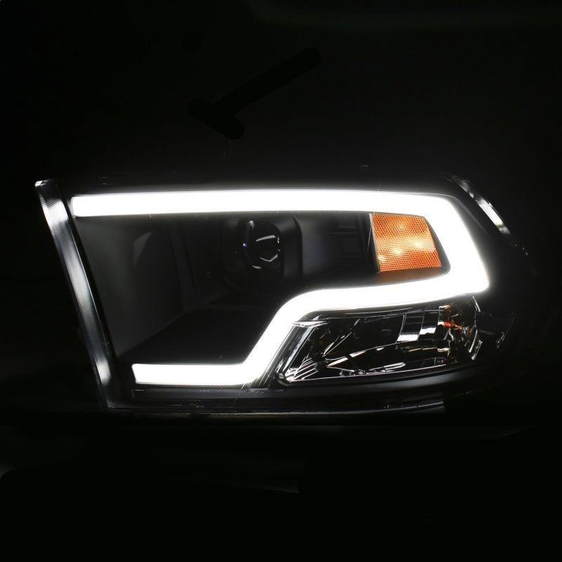 ANZO 09-18 Dodge Ram 1500 Plank Style Projector Headlights Black w/ Halo - SMINKpower Performance Parts ANZ111404 ANZO