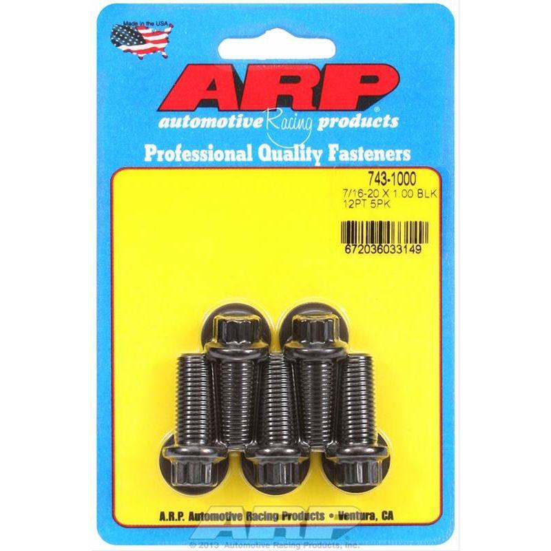 ARP 7/16 Inch -20x1.000in UHL 12pt Black Oxide Bolts (5/pkg) - SMINKpower Performance Parts ARP743-1000 ARP