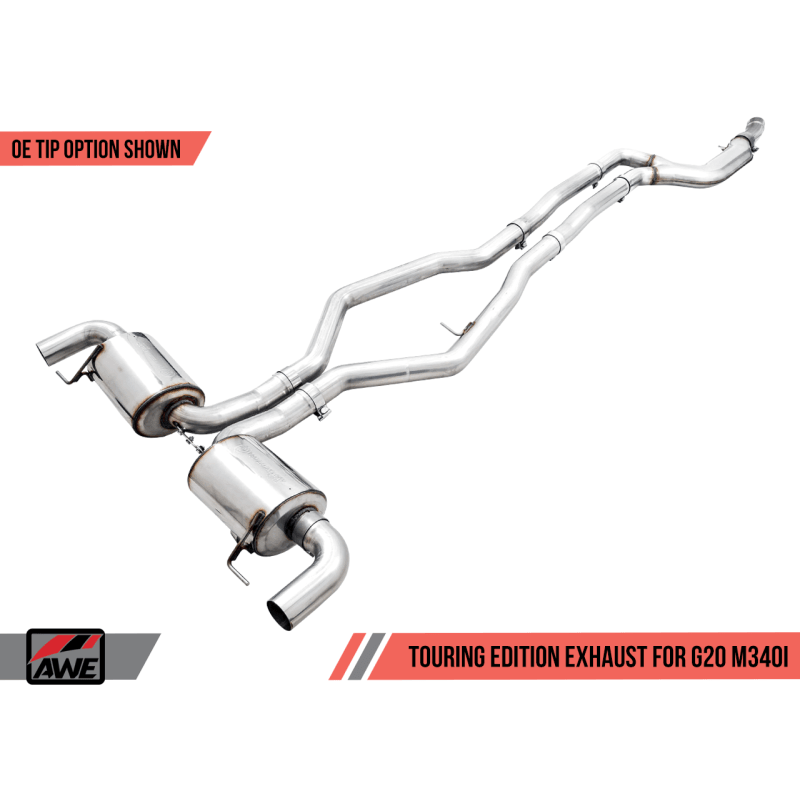 AWE Tuning 2019+ BMW M340i (G20) Non-Resonated Touring Edition Exhaust (Use OE Tips) - SMINKpower Performance Parts AWE3015-11058 AWE Tuning