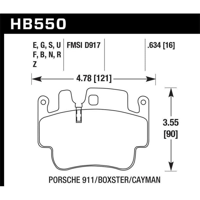 Hawk 00-07 Porsche Boxster HPS 5.0 Front Brake Pads - SMINKpower Performance Parts HAWKHB550B.634 Hawk Performance