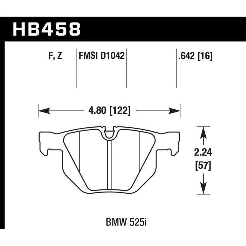 Hawk 04-06 BMW 525I / 06-07 BMW 525Xi/530Xi / 08-10 528I / 04-07 530I / 08-09 535Xi / 09-10 535i HP - SMINKpower Performance Parts HAWKHB458F.642 Hawk Performance