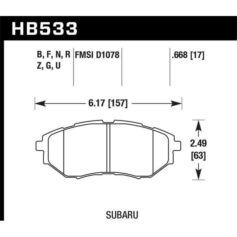 Hawk 05-08 LGT D1078 HPS Street Front Brake Pads - SMINKpower Performance Parts HAWKHB533F.668 Hawk Performance