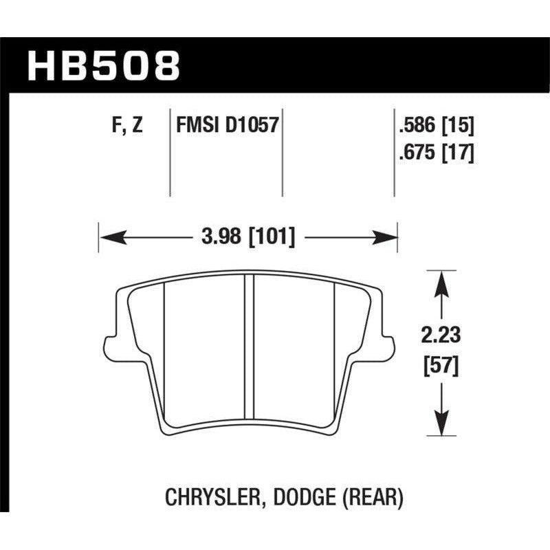 Hawk 05-10 Chrysler 300 (except SRT8) / 08 Dodge Challenger / 09-10 Dodge Challenger SE/RT HPS - SMINKpower Performance Parts HAWKHB508F.675 Hawk Performance