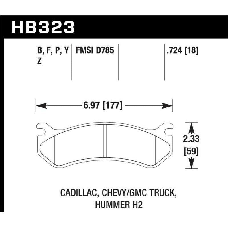 Hawk 06 Chevy Avalanche 2500 / GMC Truck / Hummer Super Duty Street Rear Brake Pads - SMINKpower Performance Parts HAWKHB323P.724 Hawk Performance