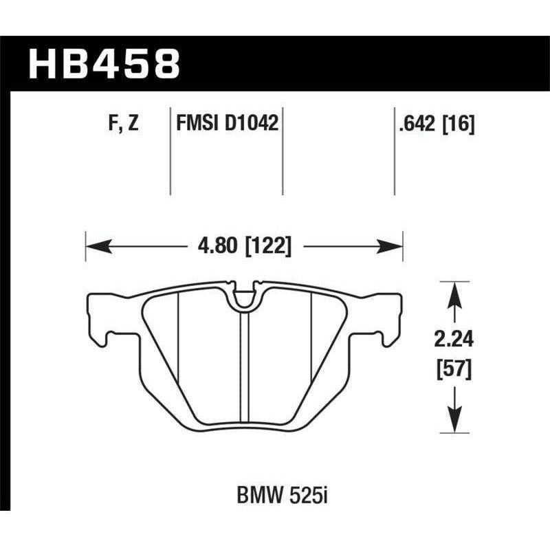 Hawk 07-08 BMW X5 3.0si / 09-13 X5 Xdrive / 10-13 X6 Xdrive Perf Ceramic Rear Street Brake Pads - SMINKpower Performance Parts HAWKHB458Z.642 Hawk Performance