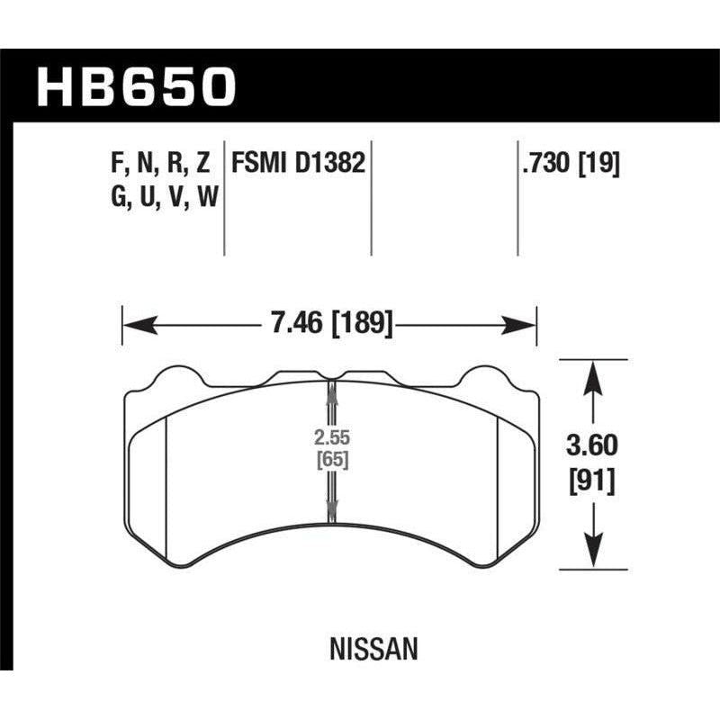Hawk 09-11 Nissan GT-R DTC-60 Motorsports Front Brake Pads - SMINKpower Performance Parts HAWKHB650G.730 Hawk Performance