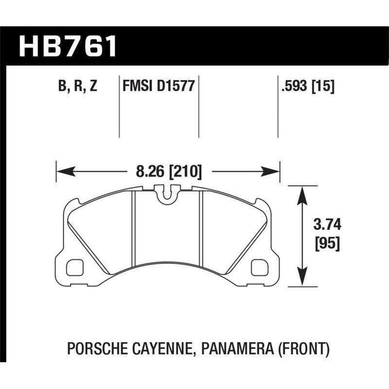 Hawk 10-13 Porsche Panamera / 15-17 Porsche Macan Turbo HPS 5.0 Front Brake Pads - SMINKpower Performance Parts HAWKHB761B.593 Hawk Performance