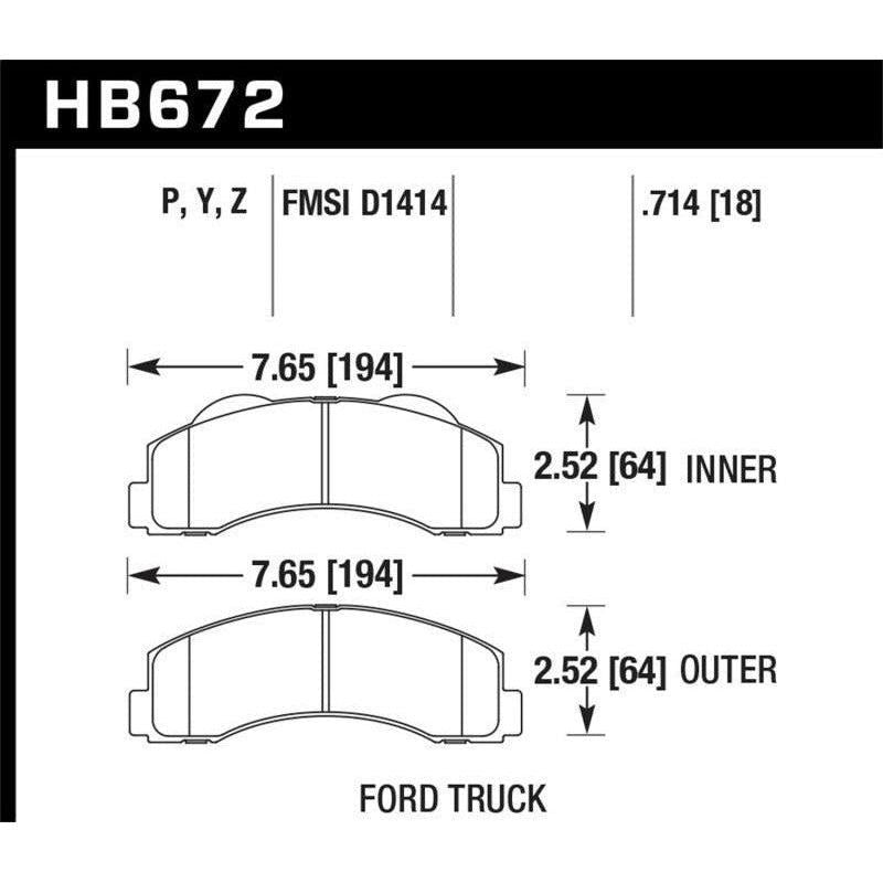 Hawk 10-14 Ford F-150 Front Super Duty Brake Pads - SMINKpower Performance Parts HAWKHB672P.714 Hawk Performance