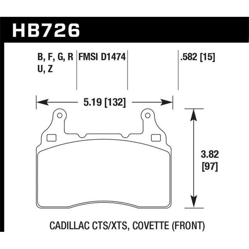 Hawk 10-17 Chevrolet Camaro HP+ Compound Front Brake Pads - SMINKpower Performance Parts HAWKHB726N.582 Hawk Performance