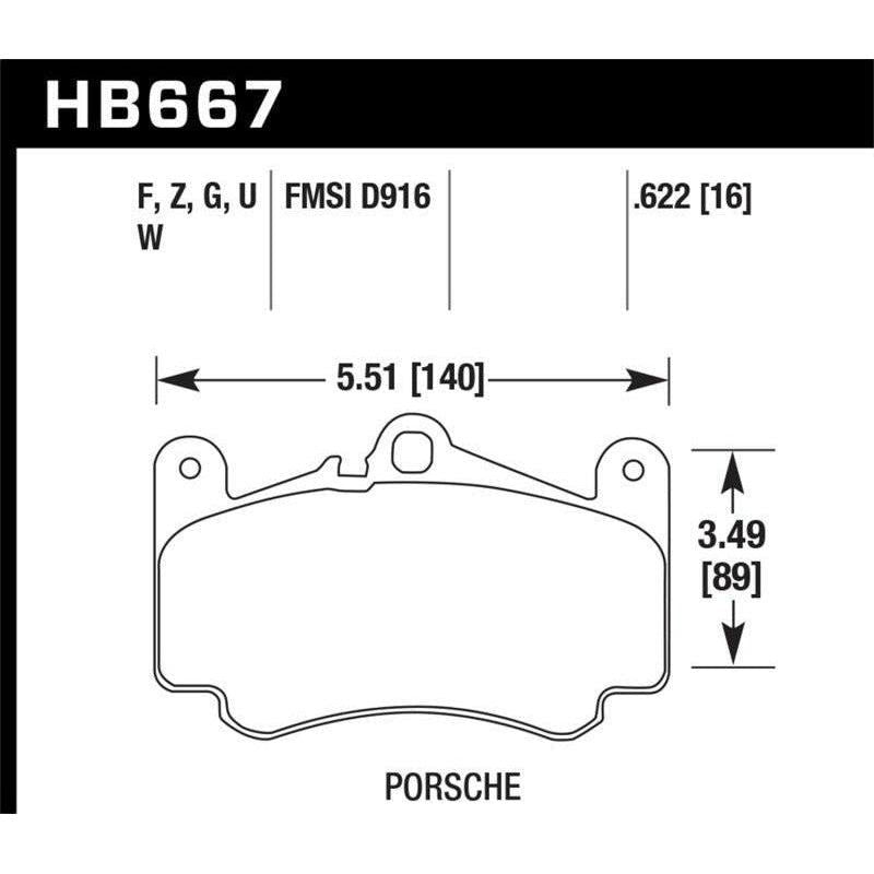 Hawk 11-12 Porsche 911 Targa 4S HPS 5.0 Front Brake Pads - SMINKpower Performance Parts HAWKHB667B.622 Hawk Performance