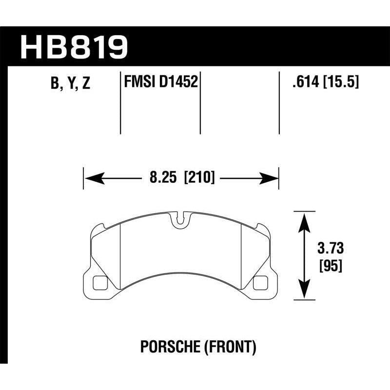 Hawk 11-13 Porsche Cayenne HPS 5.0 Front Brake Pads - SMINKpower Performance Parts HAWKHB819B.614 Hawk Performance