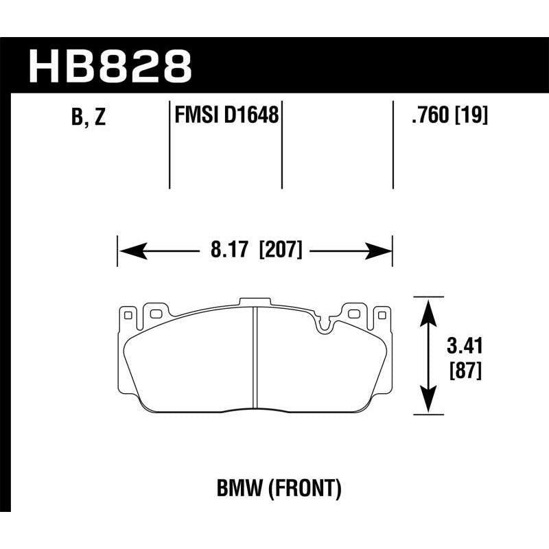 Hawk 12-17 BMW M6 / 14-17 BMW M6 Gran Coupe / 13-16 BMW M5 HPS 5.0 Front Brake Pads - SMINKpower Performance Parts HAWKHB828B.760 Hawk Performance