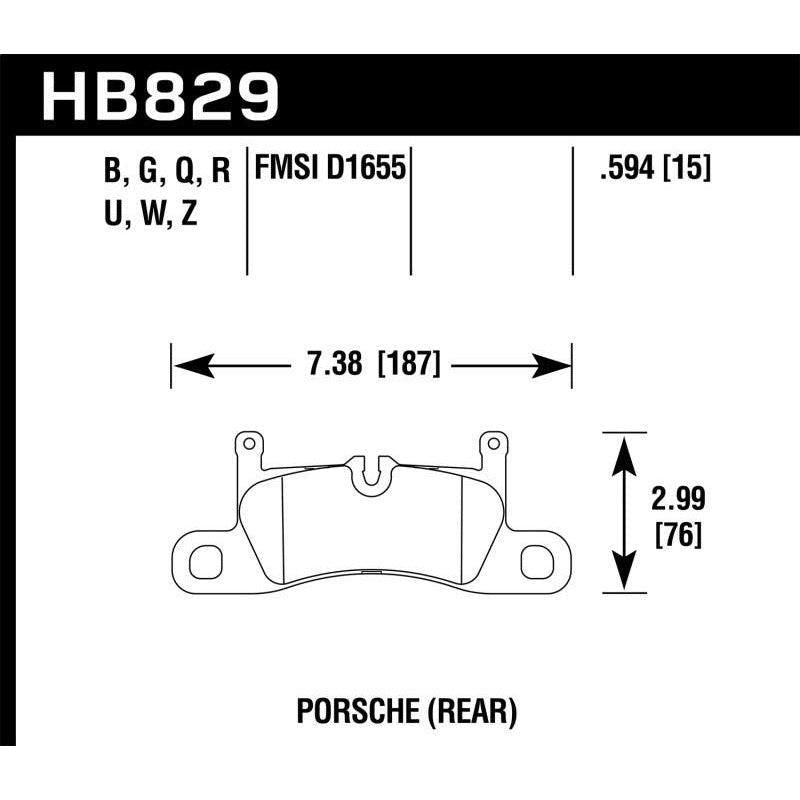 Hawk 12-17 Porsche 911 Performance Ceramic Street Rear Brake Pads - SMINKpower Performance Parts HAWKHB829Z.594 Hawk Performance