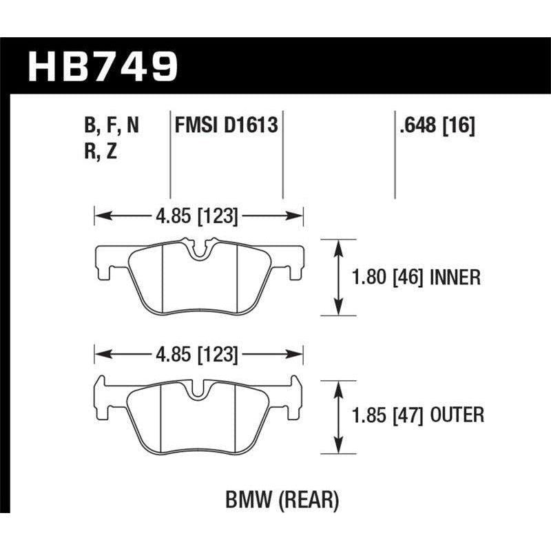Hawk 13-14 BMW 328i/328i xDrive / 2014 428i/428i xDrive HP Plus Rear Brake Pads - SMINKpower Performance Parts HAWKHB749N.648 Hawk Performance