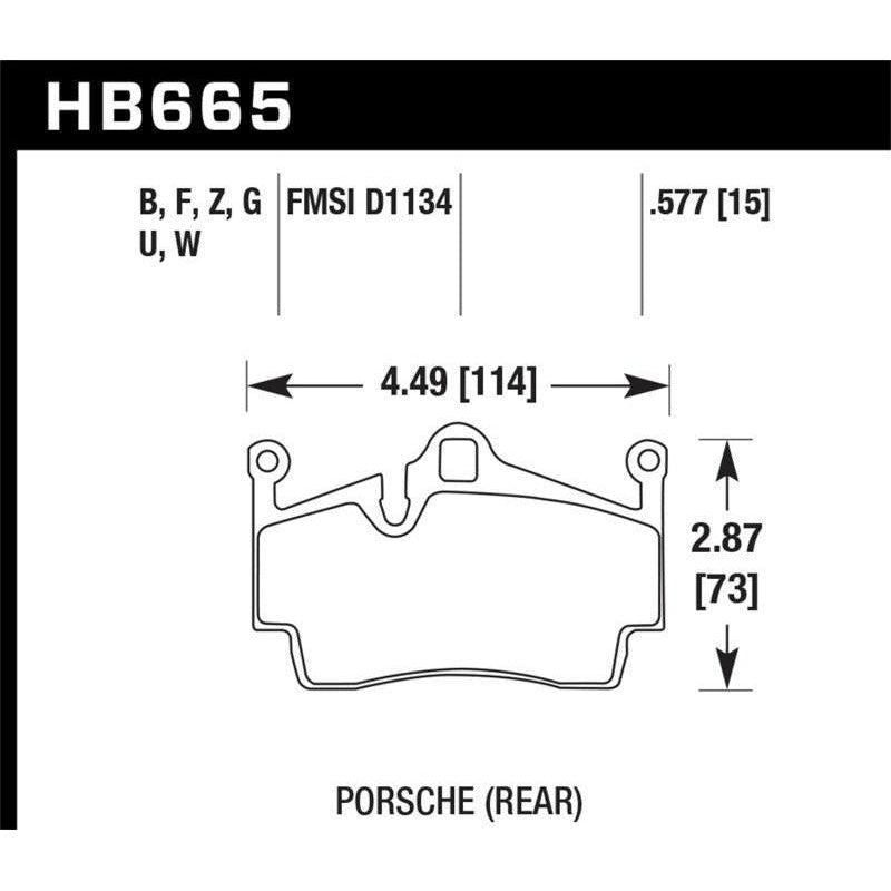 Hawk 13-16 Porsche 911 Rear HPS 5.0 Brake Pads - SMINKpower Performance Parts HAWKHB665B.577 Hawk Performance