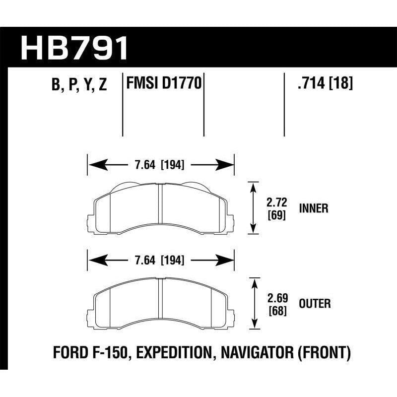 Hawk 14-16 Ford F-150 LTS Street Front Brake Pads - SMINKpower Performance Parts HAWKHB791Y.714 Hawk Performance