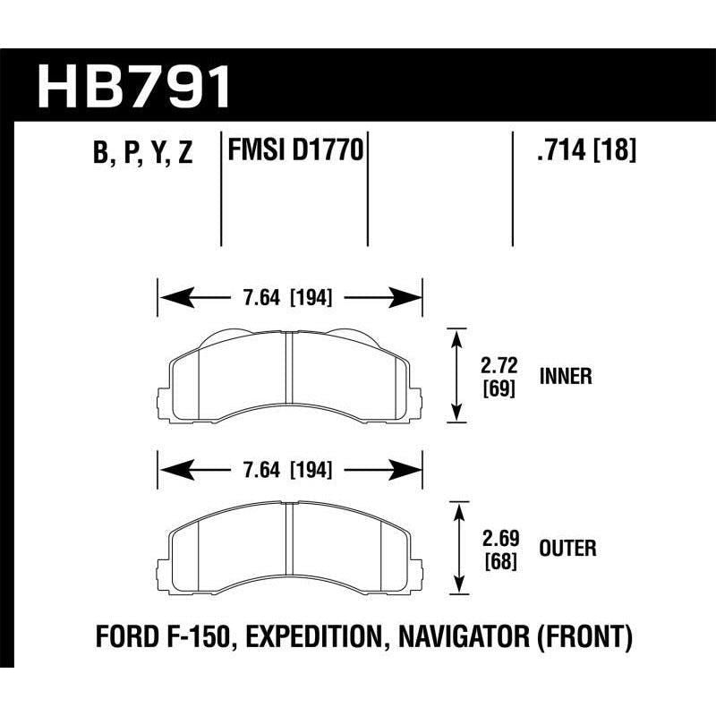 Hawk 14-16 Ford F-150 LTS Street Front Brake Pads - SMINKpower Performance Parts HAWKHB791Y.714 Hawk Performance