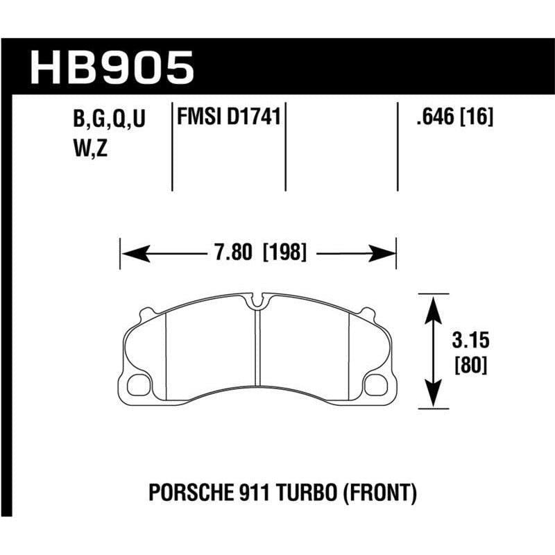 Hawk 14-18 Porsche 911 Performance Ceramic Street Front Brake Pads - SMINKpower Performance Parts HAWKHB905Z.646 Hawk Performance