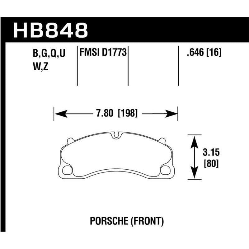 Hawk 14-19 Porsche 911 GT3/GT3 RS / 2016 Porsche Cayman GT4 HP Plus Street Front Brake Pads - SMINKpower Performance Parts HAWKHB848N.646 Hawk Performance