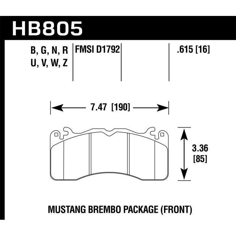 Hawk 15-17 Ford Mustang Brembo Package HP Plus Front Brake Pads - SMINKpower Performance Parts HAWKHB805N.615 Hawk Performance