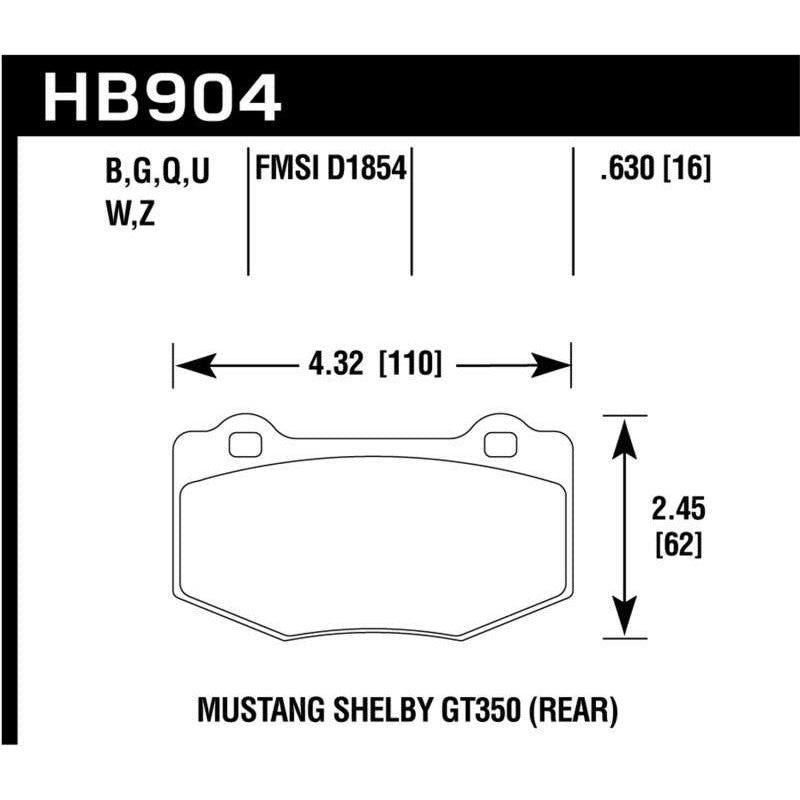 Hawk 15-17 Ford Mustang DTC-60 Compound Rear Brake Pads - SMINKpower Performance Parts HAWKHB904G.630 Hawk Performance