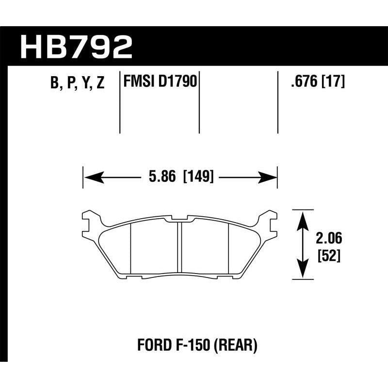Hawk 15 Ford F-150 LTS Street Rear Brake Pads - SMINKpower Performance Parts HAWKHB792Y.676 Hawk Performance