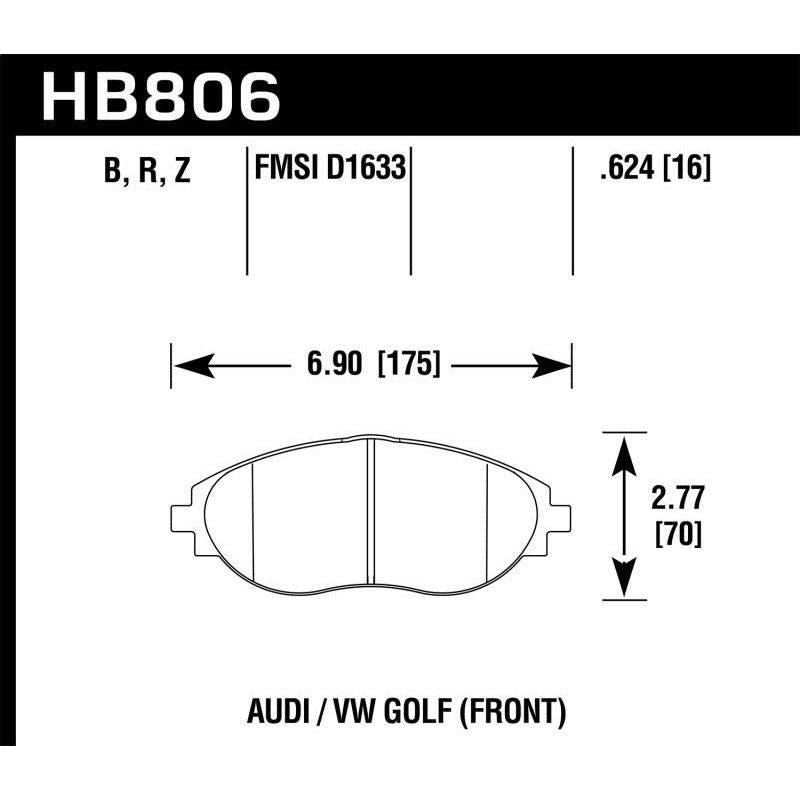 Hawk 16-17 Audi A6 HPS 5.0 Front Brake Pads - SMINKpower Performance Parts HAWKHB806B.624 Hawk Performance