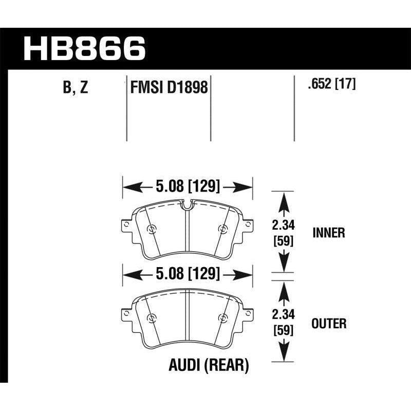 Hawk 18-19 Audi S5 HPS 5.0 Rear Brake Pads - SMINKpower Performance Parts HAWKHB866B.652 Hawk Performance