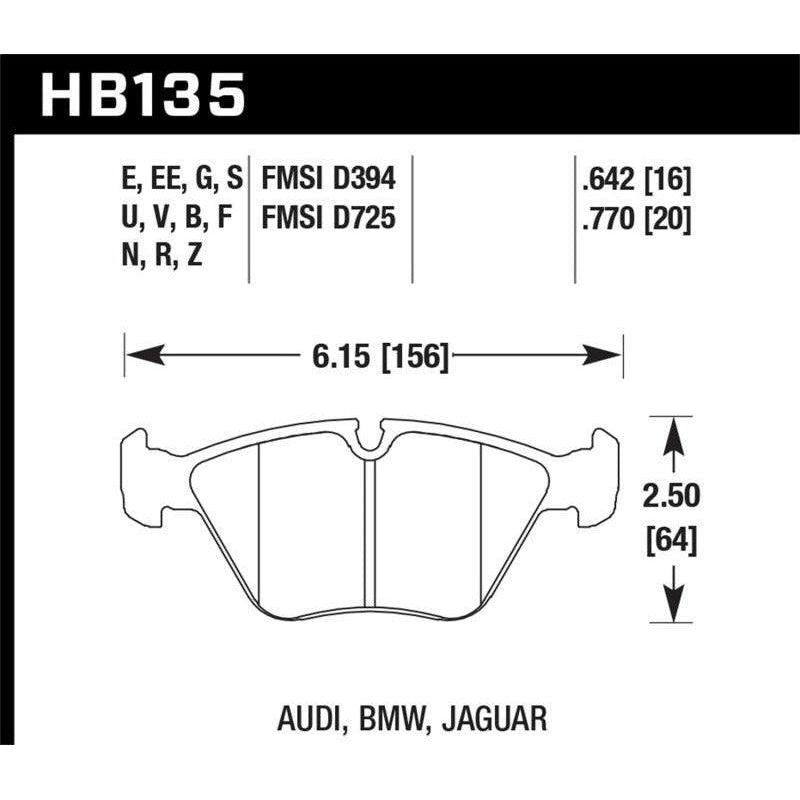 Hawk 1989-1995 BMW 525i HPS 5.0 Front Brake Pads - SMINKpower Performance Parts HAWKHB135B.760 Hawk Performance