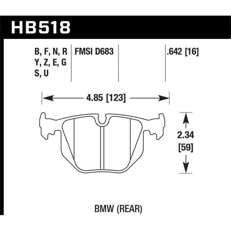 Hawk 2001-2006 BMW 330Ci HPS 5.0 Rear Brake Pads - SMINKpower Performance Parts HAWKHB518B.642 Hawk Performance