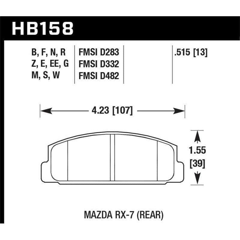 Hawk 2003-2005 Mazda 6 HPS 5.0 Rear Brake Pads - SMINKpower Performance Parts HAWKHB158B.515 Hawk Performance