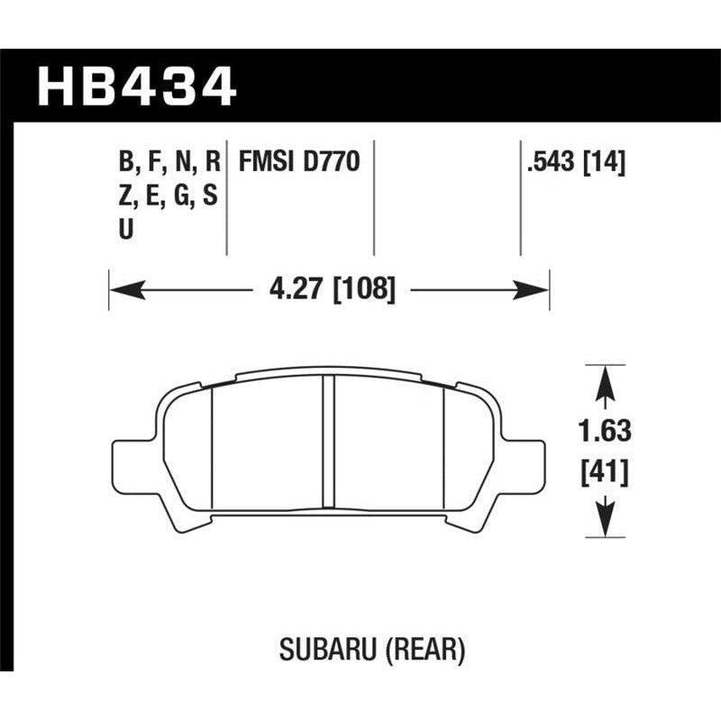 Hawk 2004-2006 Subaru Baja Sport HPS 5.0 Rear Brake Pads - SMINKpower Performance Parts HAWKHB434B.543 Hawk Performance