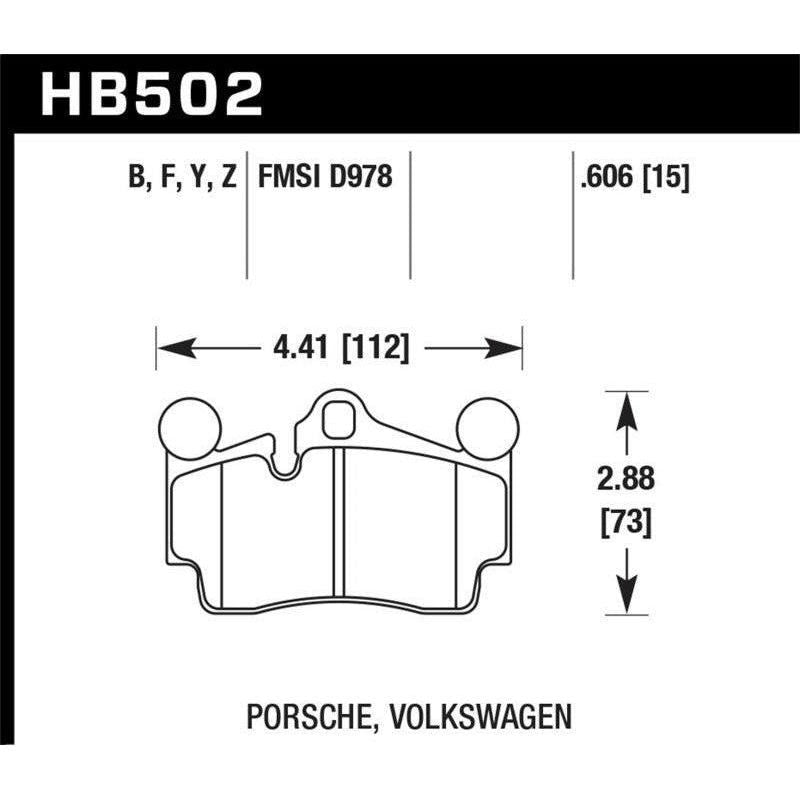 Hawk 2007-2014 Audi Q7 Premium HPS 5.0 Rear Brake Pads - SMINKpower Performance Parts HAWKHB502B.606 Hawk Performance