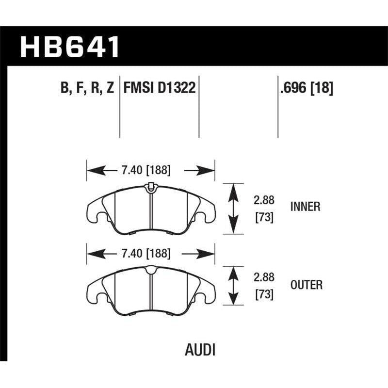 Hawk 2009-2014 Audi A4 HPS 5.0 Front Brake Pads - SMINKpower Performance Parts HAWKHB641B.696 Hawk Performance