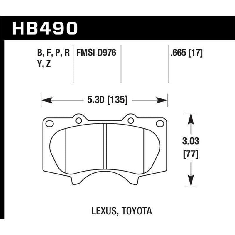Hawk 2010-2014 Lexus GB460 HPS 5.0 Front Brake Pads - SMINKpower Performance Parts HAWKHB490B.665 Hawk Performance