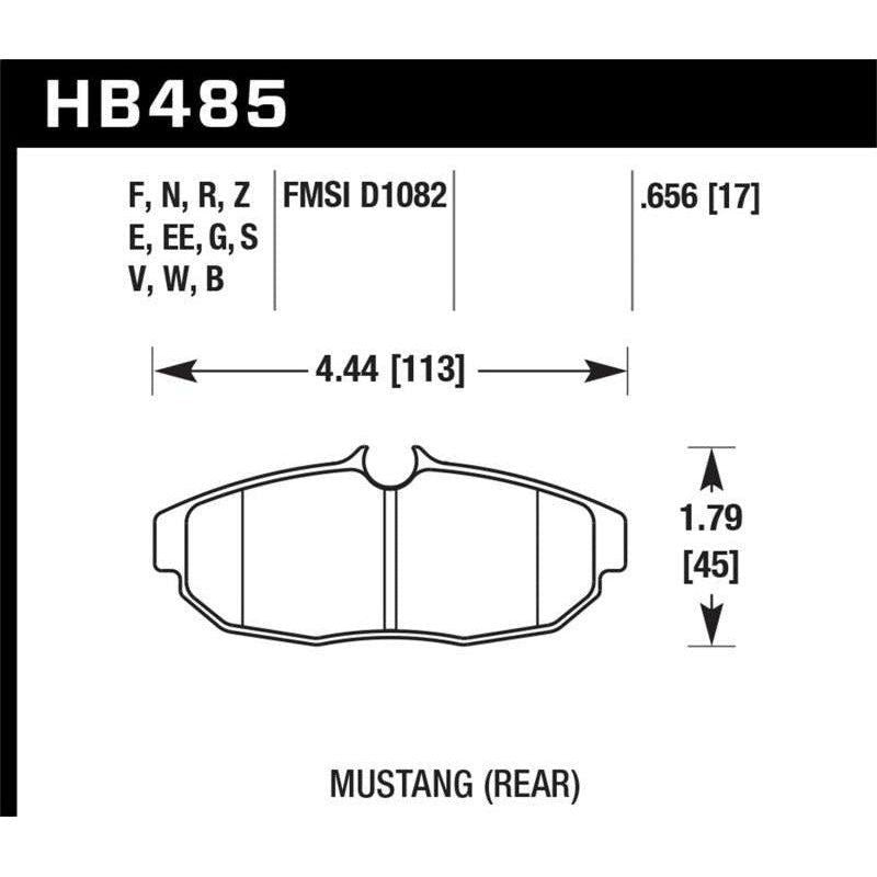 Hawk 2011-2012 Ford Mustang 5.0L Perf. 5.0 (w/Brembo Brakes) High Perf. Street 5.0 Rear Brake Pads - SMINKpower Performance Parts HAWKHB485B.656 Hawk Performance