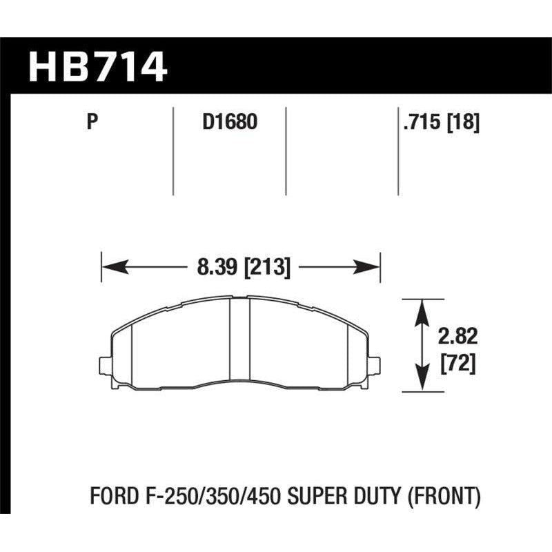 Hawk 2015 Ford F-250/350/450 Super Duty Front Brake Pads - SMINKpower Performance Parts HAWKHB714P.715 Hawk Performance