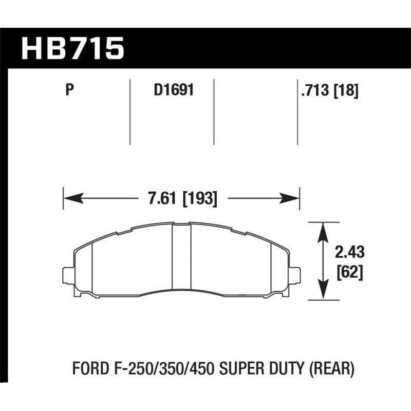Hawk 2015 Ford F-250/350/450 Super Duty Rear Brake Pads - SMINKpower Performance Parts HAWKHB715P.713 Hawk Performance