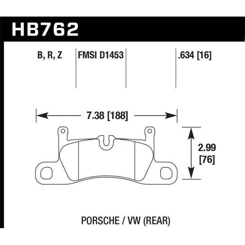 Hawk 2015 Porsche Cayenne HPS 5.0 Rear Brake Pads - SMINKpower Performance Parts HAWKHB762B.634 Hawk Performance